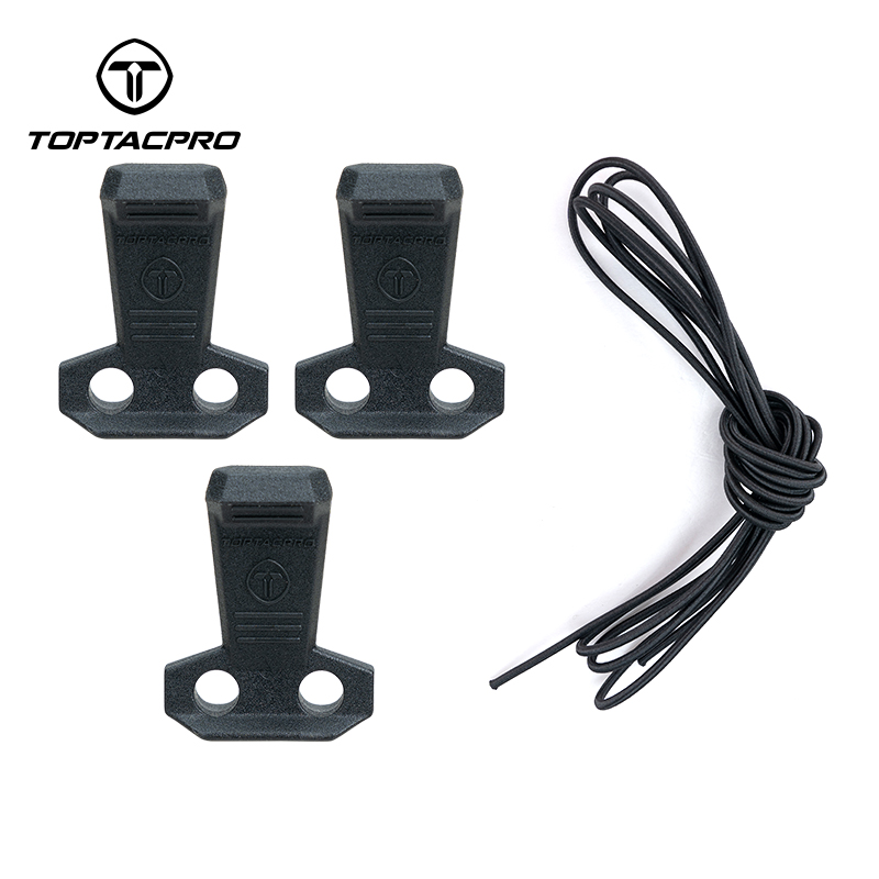 TOPTACPRO Tactical Hook Handle Zipper Handle 3PCS with 2.4M 3.0mm Elastic Rope 8909