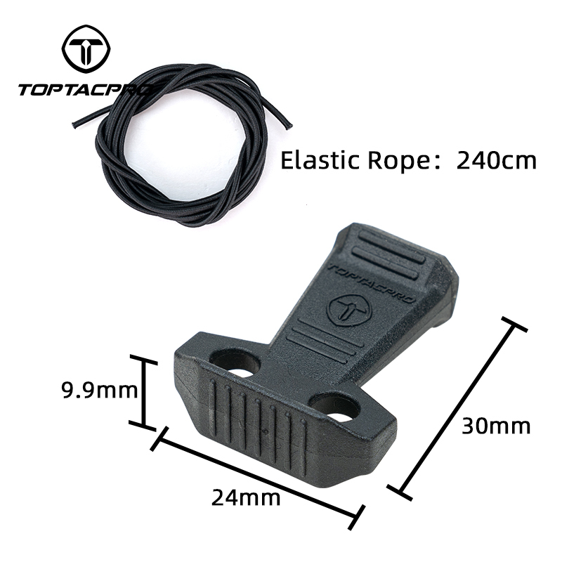 TOPTACPRO Tactical Hook Handle Zipper Handle 3PCS with 2.4M 3.0mm Elastic Rope 8909