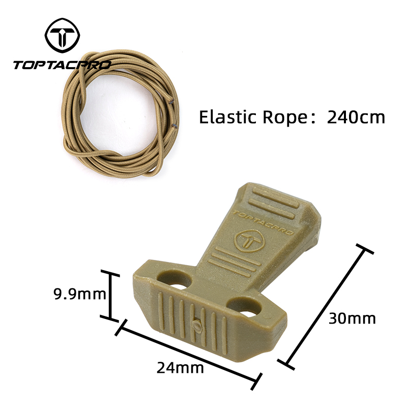 TOPTACPRO Tactical Hook Handle Zipper Handle 3PCS Zipper Pull Drawstring with 2.4M 3.0mm Elastic Rope 8909