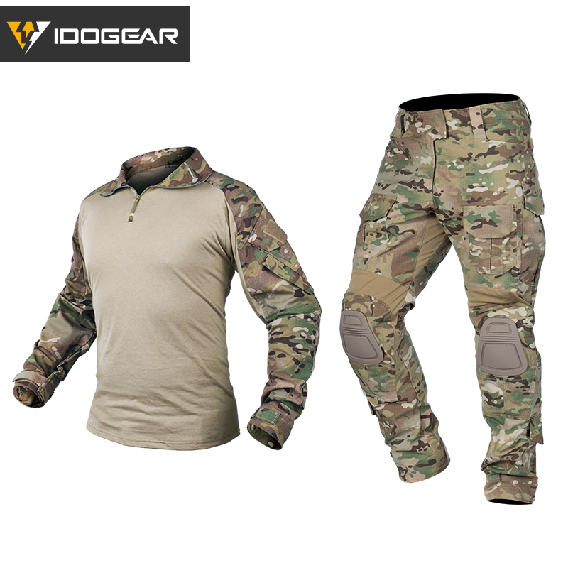 TOP SALE🔥| Tactical Uniform BDU G3 Combat Shirt & Pants with Knee Pads Update Ver Men's Camo Airsoft Military Uniforms  UT3004-IDOGEAR INDUSTRIAL