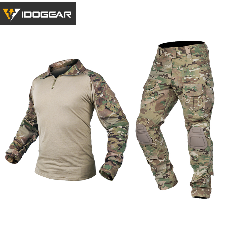 TOP SALE🔥| Tactical Uniform BDU G3 Combat Shirt & Pants with Knee Pads  Update Ver Men's Camo Airsoft Military Uniforms UT3004-IDOGEAR INDUSTRIAL