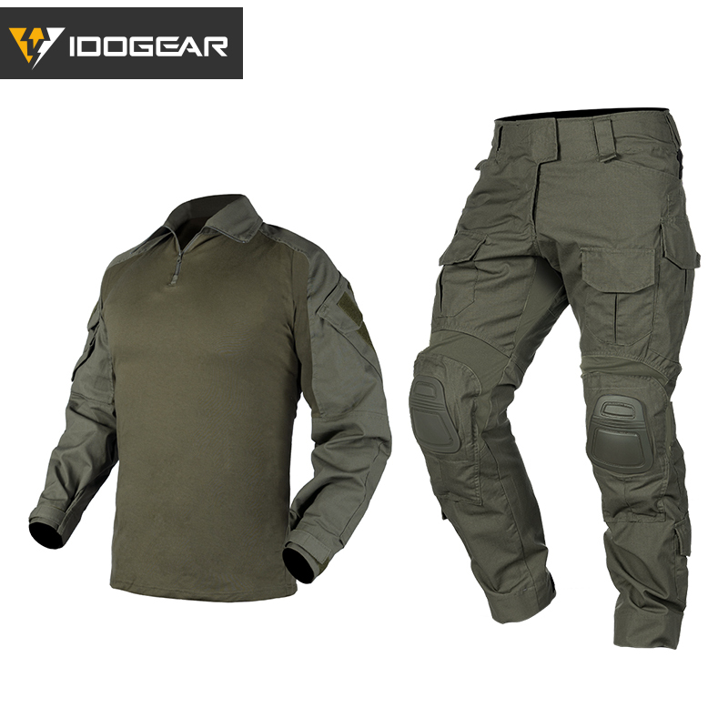 TOP SALE🔥| Tactical Uniform BDU G3 Combat Shirt & Pants with Knee Pads Update Ver Men's Camo Airsoft Military Uniforms  UT3004-IDOGEAR INDUSTRIAL