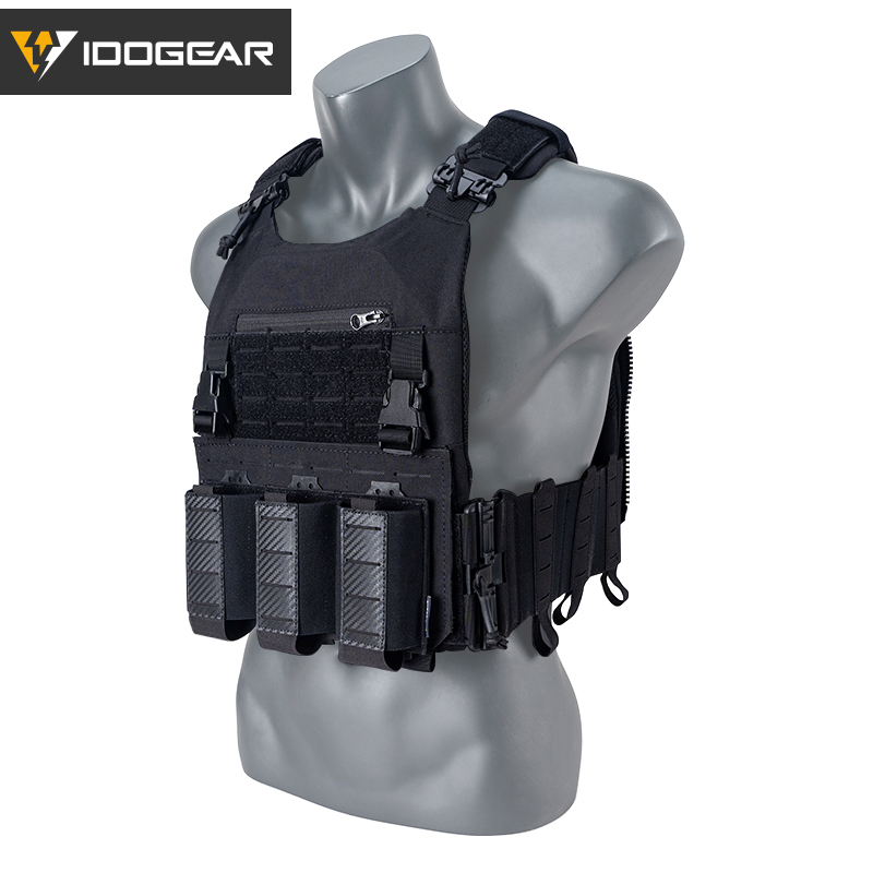 IDOGEAR LSR 500D Tactical Vest With 5.56 Triple Mag Pouch Anti-slip Interior 3318-2Pack
