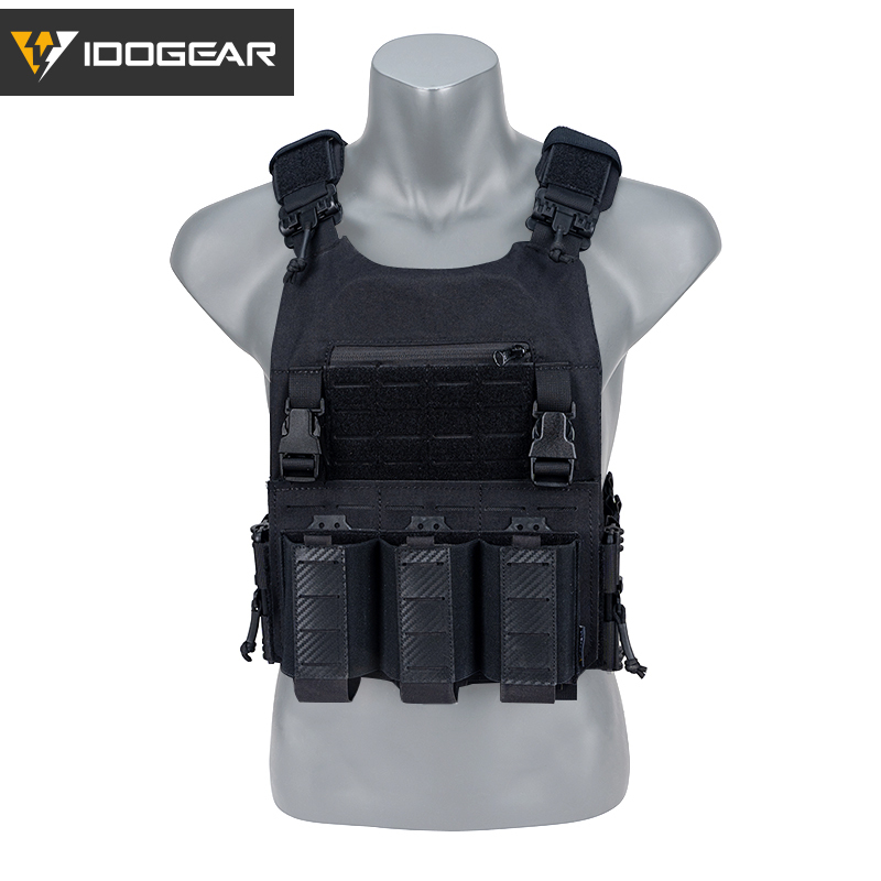 IDOGEAR LSR 500D Tactical Vest With 5.56 Triple Mag Pouch Anti-slip Interior Mag Carrier 3318-2Pack