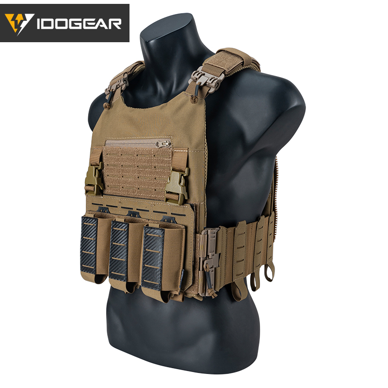 IDOGEAR LSR 500D Tactical Vest With 5.56 Triple Mag Pouch Anti-slip Interior Mag Carrier 3318-2Pack