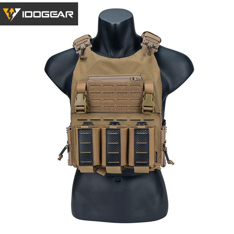 IDOGEAR LSR 500D Tactical Vest With 5.56 Triple Mag Pouch Anti-slip Interior Mag Carrier 3318-2Pack