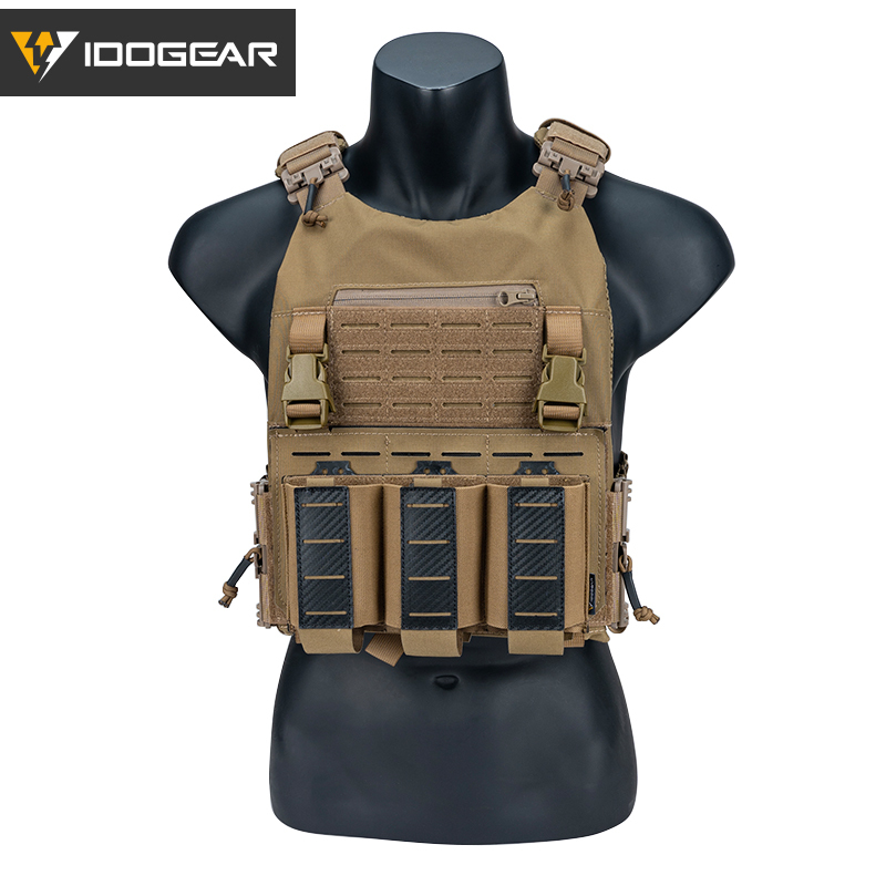 IDOGEAR LSR 500D Tactical Vest With 5.56 Triple Mag Pouch Anti-slip Interior Mag Carrier 3318-2Pack