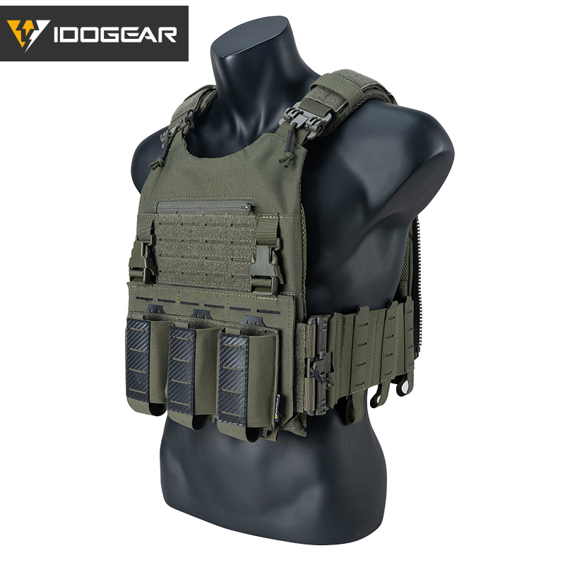 IDOGEAR LSR 500D Tactical Vest With 5.56 Triple Mag Pouch Anti-slip Interior 3318-2Pack