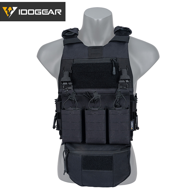 IDOGEAR Tactical 3.0 FCSK Vest with KTAR Triple Mag Pouch, Tactical Dump Drop and Shoulder Cover 3320-4Pack