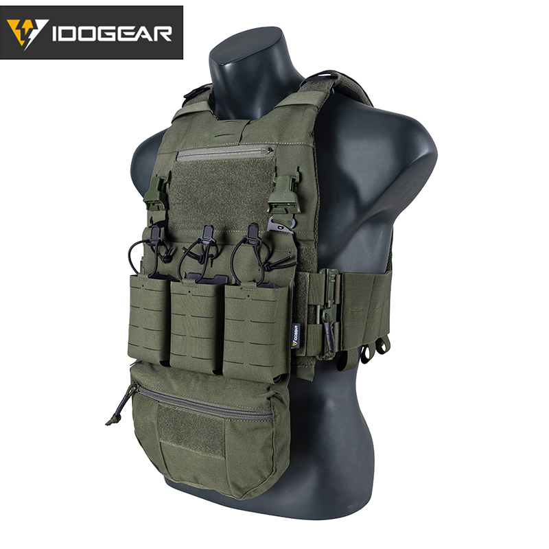 IDOGEAR Tactical 3.0 FCSK Vest with KTAR Triple Mag Pouch, Tactical Dump Drop and Shoulder Cover 3320-4Pack