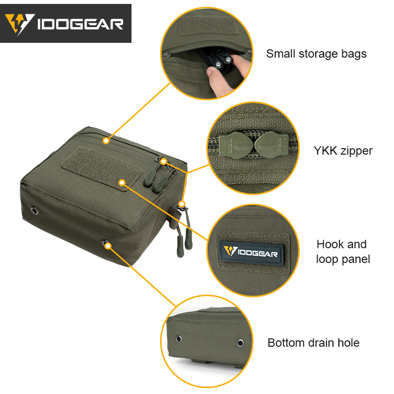 IDOGEAR  MOLLE Pouch General Purpose GP Bag  Utility EDC Tooling Storage Pack Square Accessory Pouch 35105