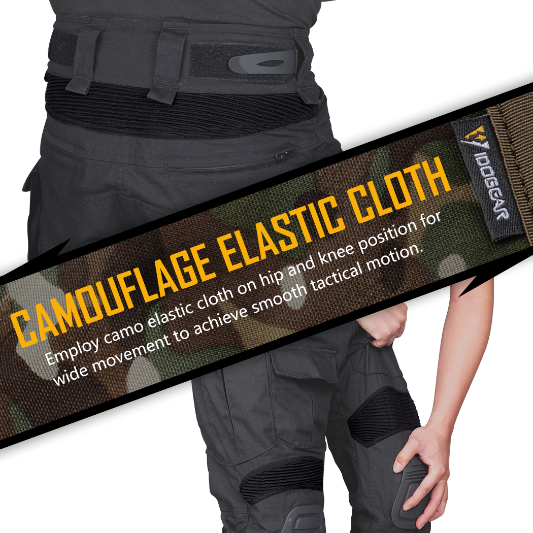 IDOGEAR Men's G3 Tactical Pants with Knee Pads Rapid Assault Camo Trousers move flexibly 3201
