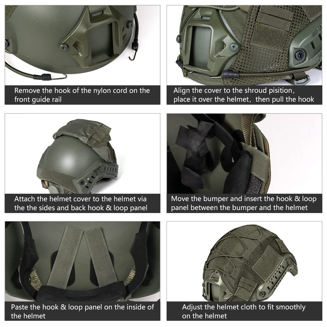 IDOGEAR Utility Helmet Cover for Fast Helmet Outdoor Training 500D Nylon 3802