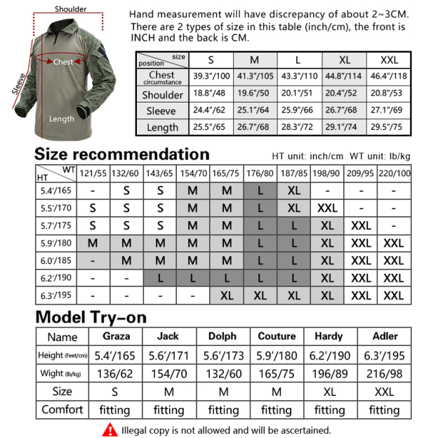 IDOGEAR Tactical G3 Shirt with Original Fabric Combat Shirt for Outdoor Sports Breathable Sweat-absorbing 3101