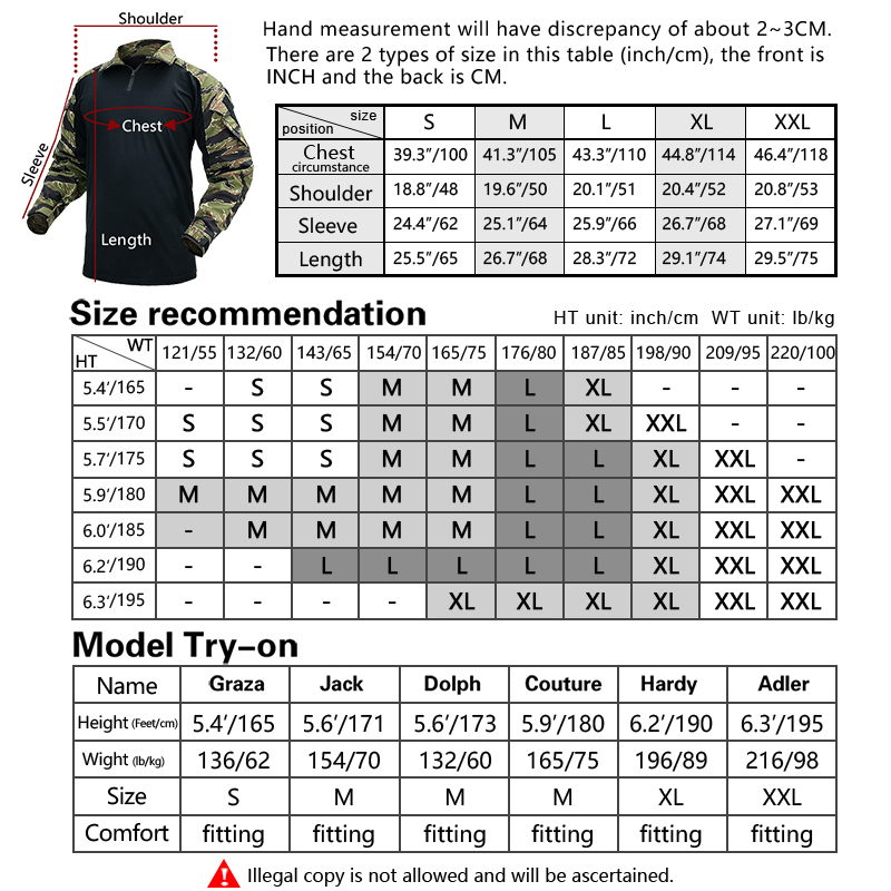 IDOGEAR Tactical G3 Combat Shirts with Elbow Pads Men's VTS Sport Shirts
