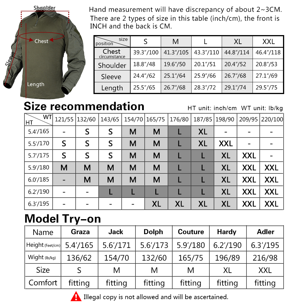 IDOGEAR Outdoor G3 Shirts with Elbow Pads Sport Men's Shirts 3101