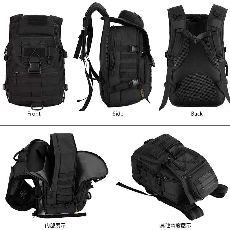 IDOGEAR 40L Tactical Backpack MOLLE 900D Nylon Water Resistant Sports Backpacks 3504