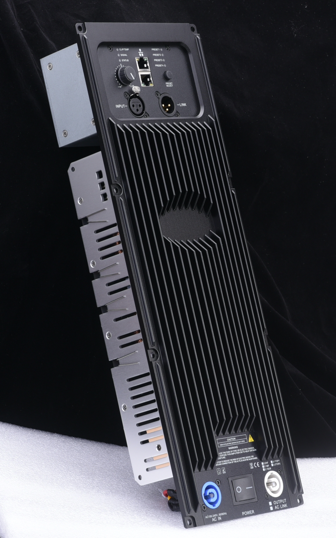 Prokustk AM3004, Vertical Version , 4 Channel 1000W@ 8ohm Amplifier module, Ethernet network interface