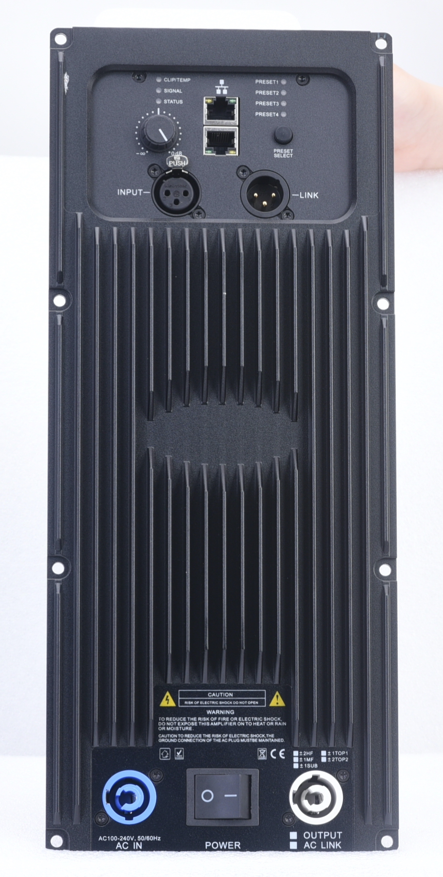 Prokustk AM3002L, Vertical Version, 2 Channel 1100W@ 8ohm Power Amplifier module, Ethernet network interface