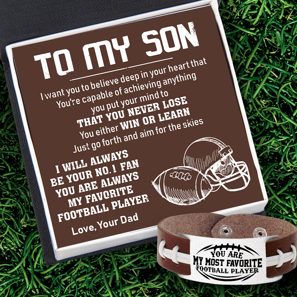 Football Bracelet - American Football - To My Son - From Dad - You Either Win Or Learn 