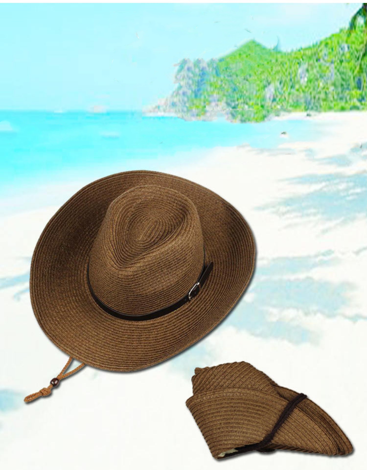 Wide Brim Straw Hat for Men with Large Head Circumference 