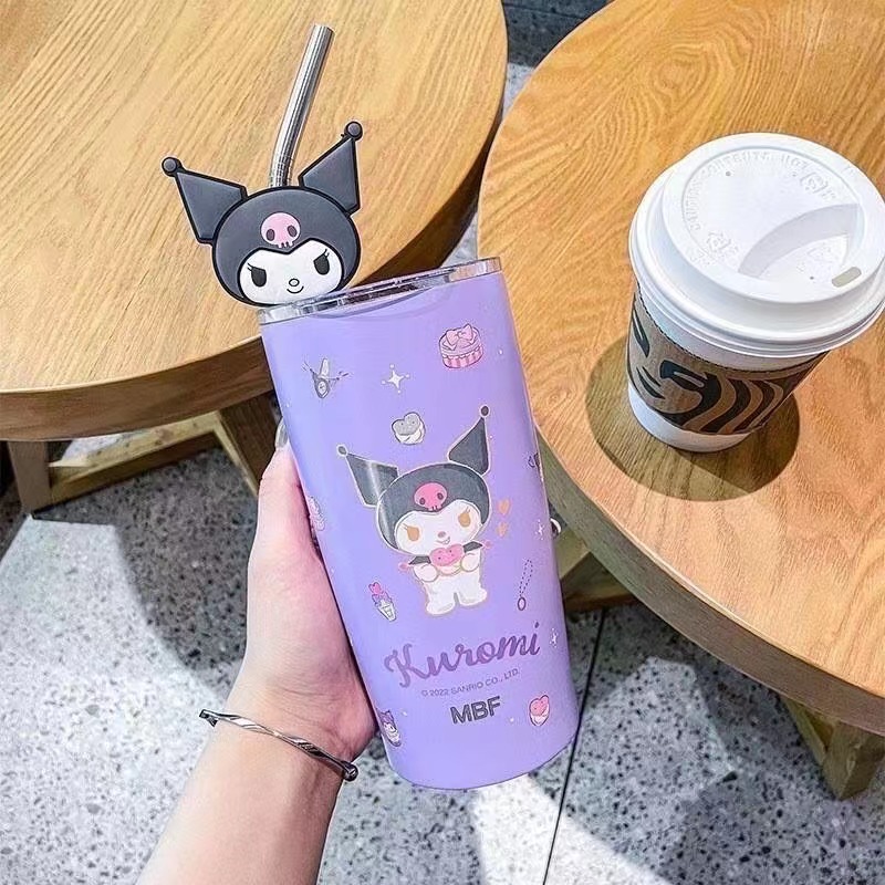 600ml Sanrio Hello Kitty Stainless Steel 316 Thermos Kawaii Water Kuromi Cinnamoroll Melody Kids Vacuum Flask  Bottle Tumbler