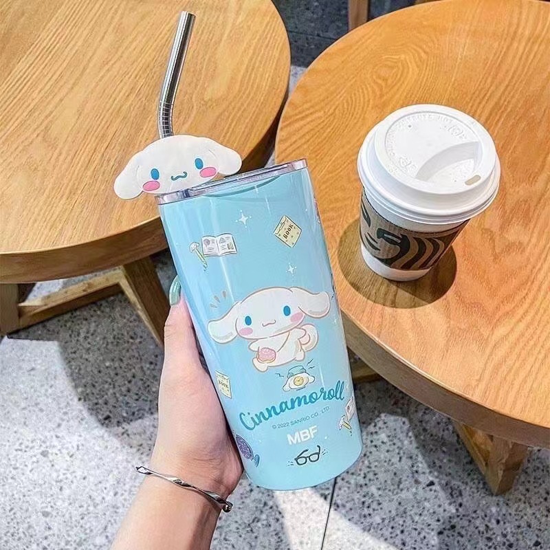 600ml Sanrio Hello Kitty Stainless Steel 316 Thermos Kawaii Water Kuromi Cinnamoroll Melody Kids Vacuum Flask  Bottle Tumbler