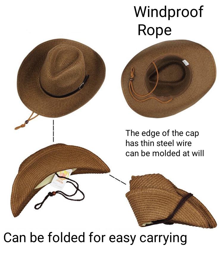 Wide Brim Straw Hat for Men with Large Head Circumference 