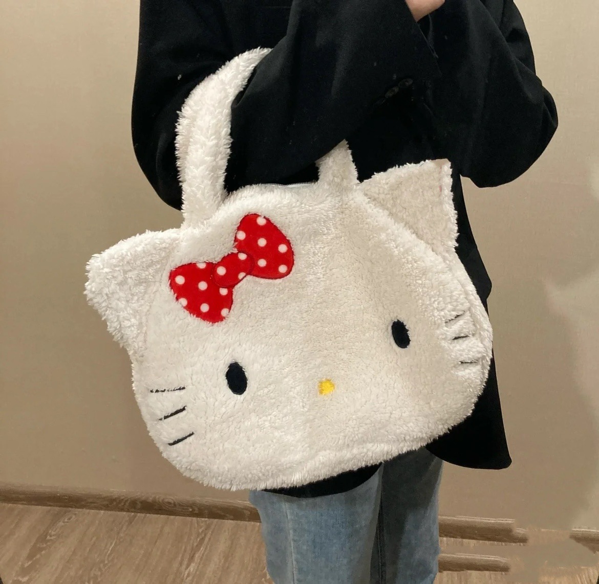 Hellokitty Cute Tote Bags Plush Tote Bag Handbags for Girls Shopping