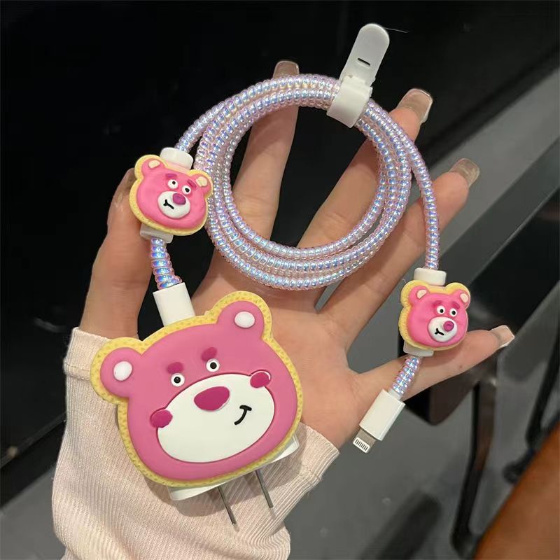 Sanrio Charger Protector Case - Compatible for Apple 20W USB-C Power Adapter and Lightning Cable