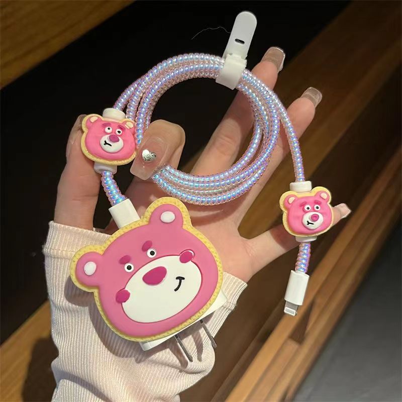 Sanrio Charger Protector Case - Compatible for Apple 20W USB-C Power Adapter and Lightning Cable