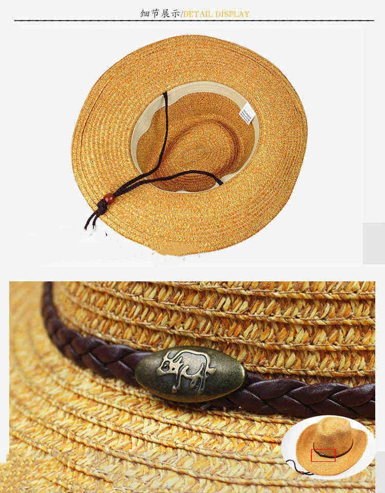 Wide Brim Straw Hat for Men with Large Head Circumference 