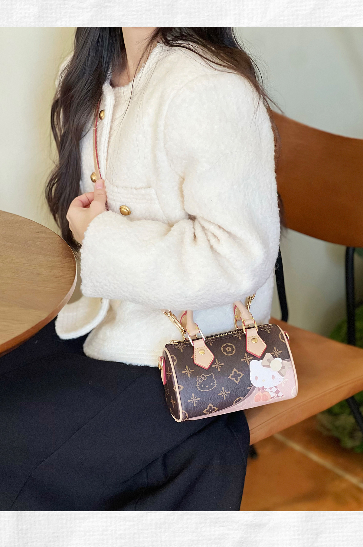 Hellokitty Womens Handmade Handbag Tote Shoulder Purse Leather Crossbody Bag