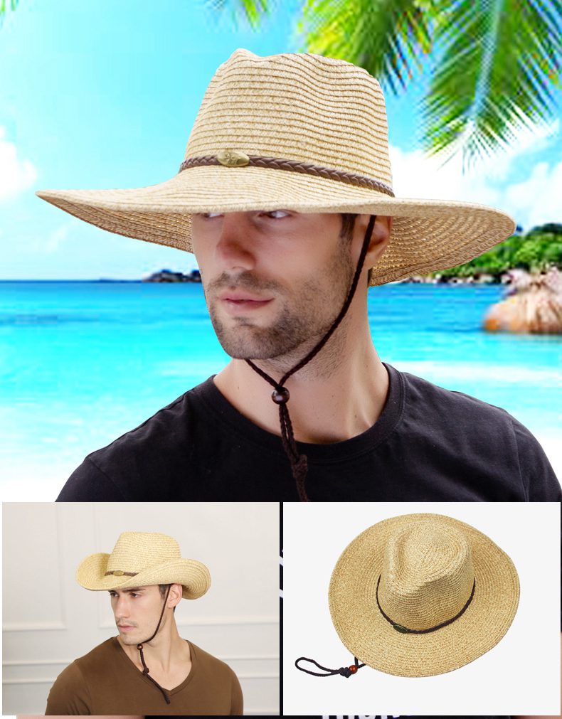 Wide Brim Straw Hat for Men with Large Head Circumference 