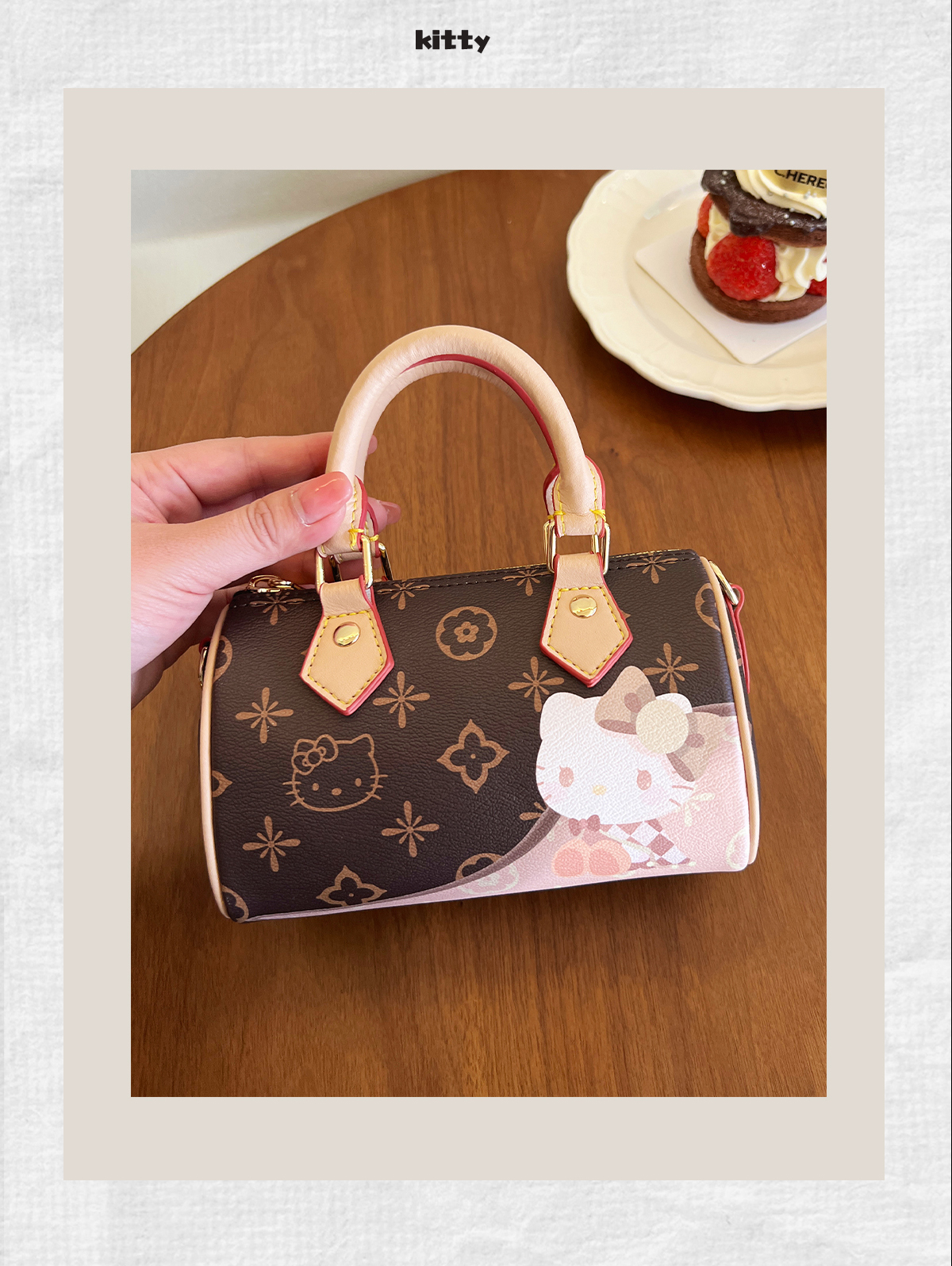 Hellokitty Womens Handmade Handbag Tote Shoulder Purse Leather Crossbody Bag