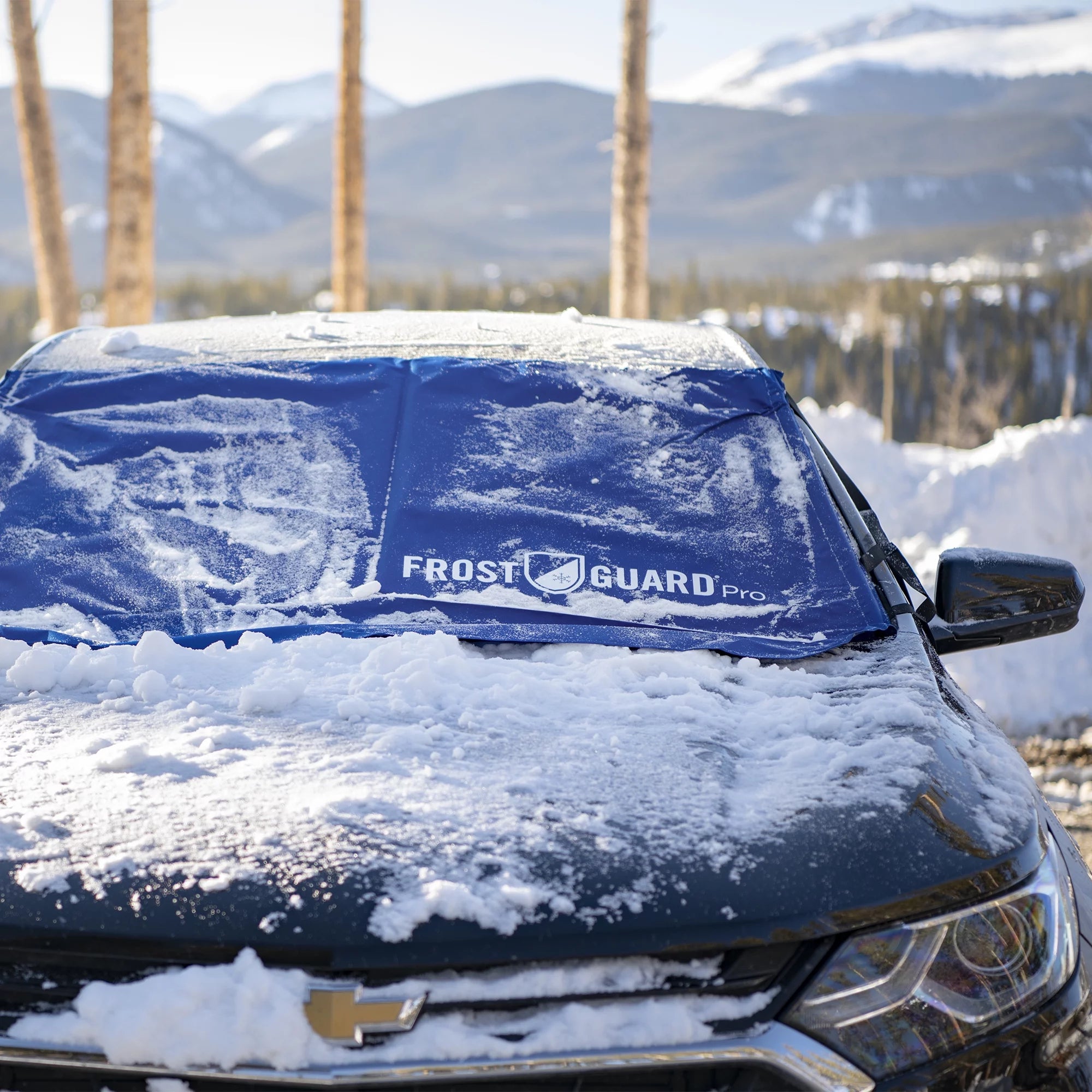 FrostGuard Pro Automotive Winter Windshield Cover - Standard Size in Indigo for Cars and Smaller SUVs - Shades