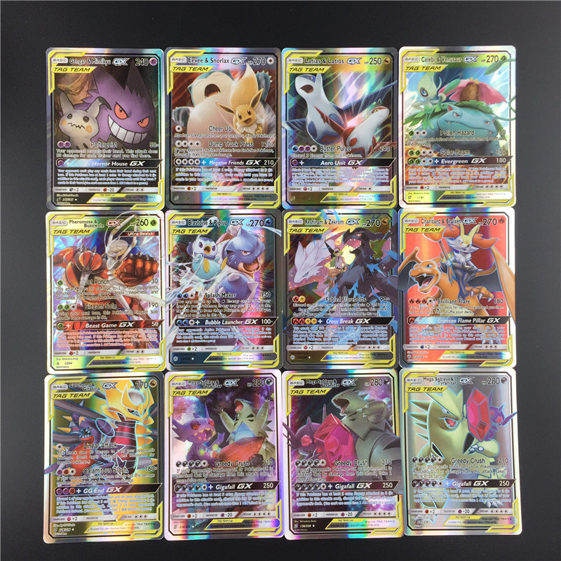 100pcs English Pokemon Trading Card Lot With Tag Team Gx Ex Mega Battle Game Box - 3