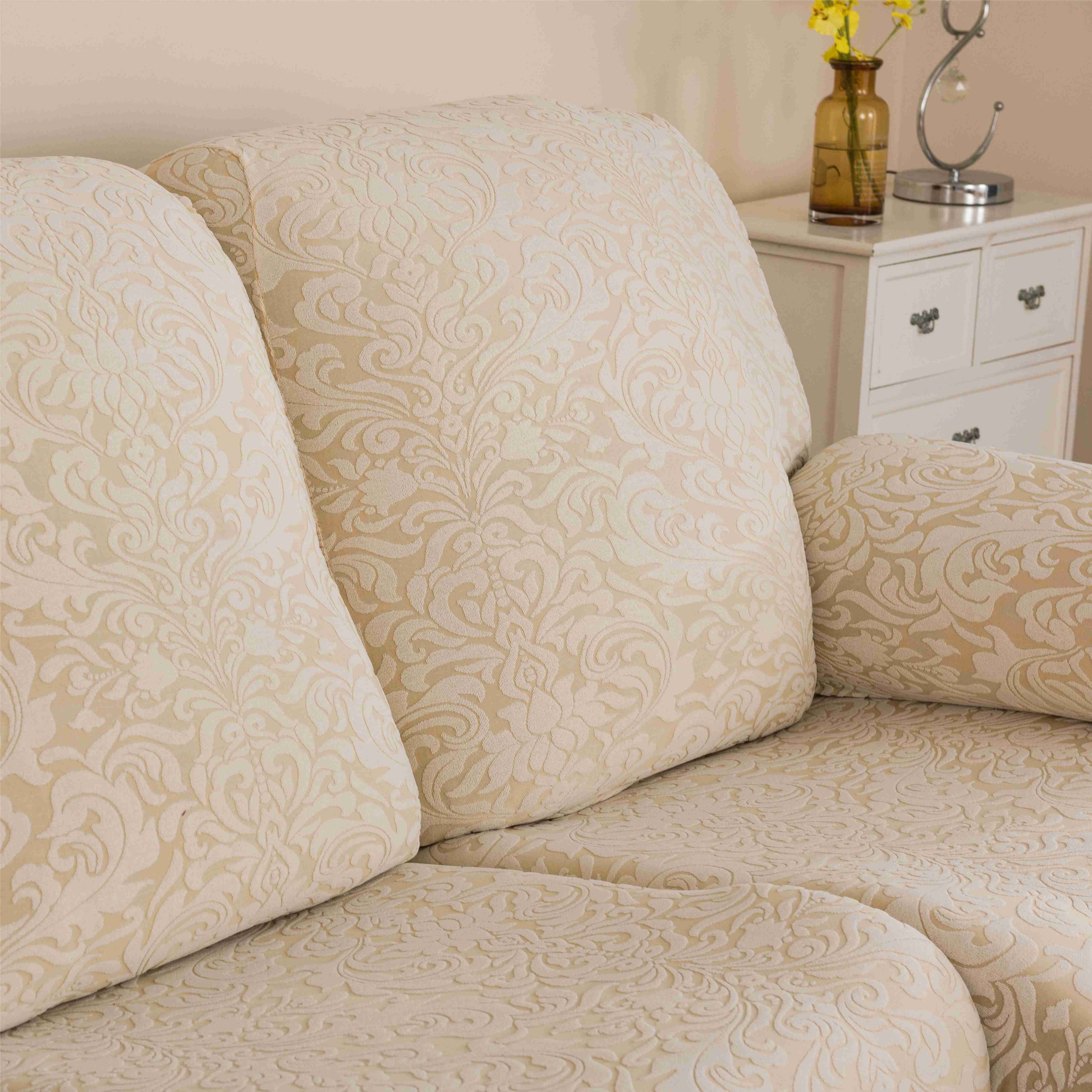 Jacquard Dustproof Stretchable Recliner Cover With L shape Covers  REC REC