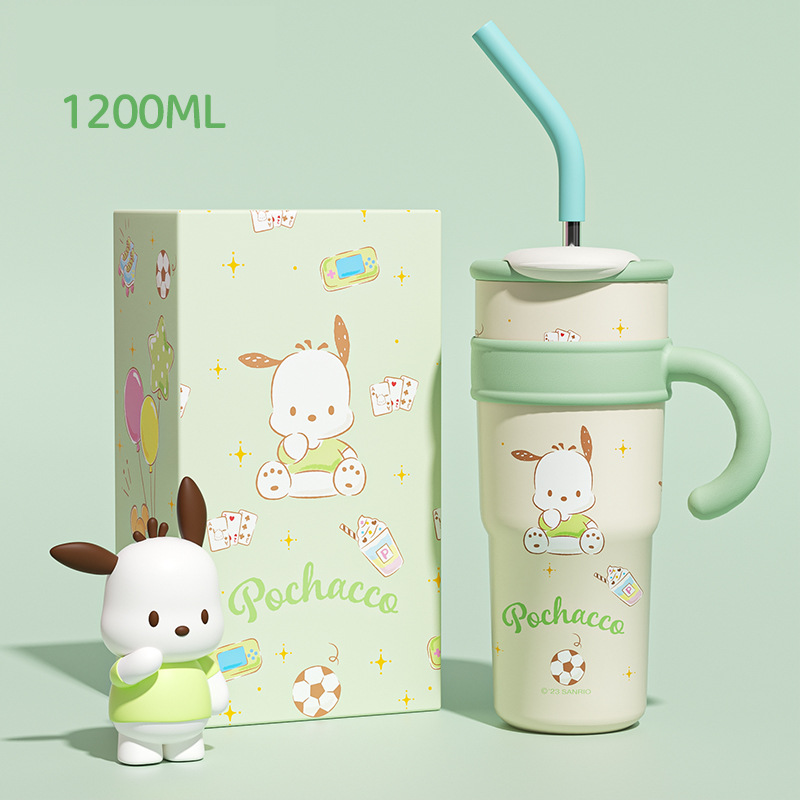 Sanrio Hello Kitty Vacuum Insulated Stainless Steel Travel Tumbler with Splash-Proof Lid, Includes Reusable Plastic Straw and Fits in Car Cup Holders