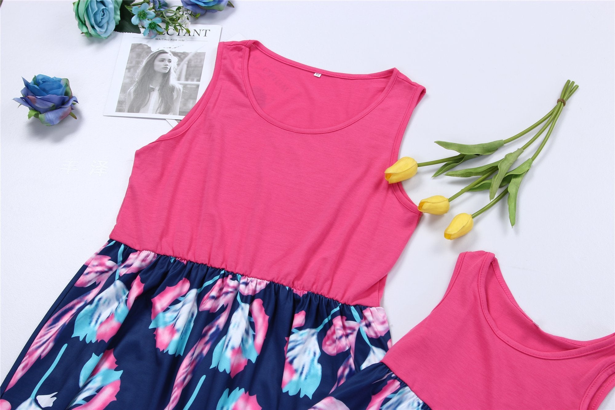 Trendy High-waist Boho Matching Maxi Dress for Mom and Me (3591448526932)