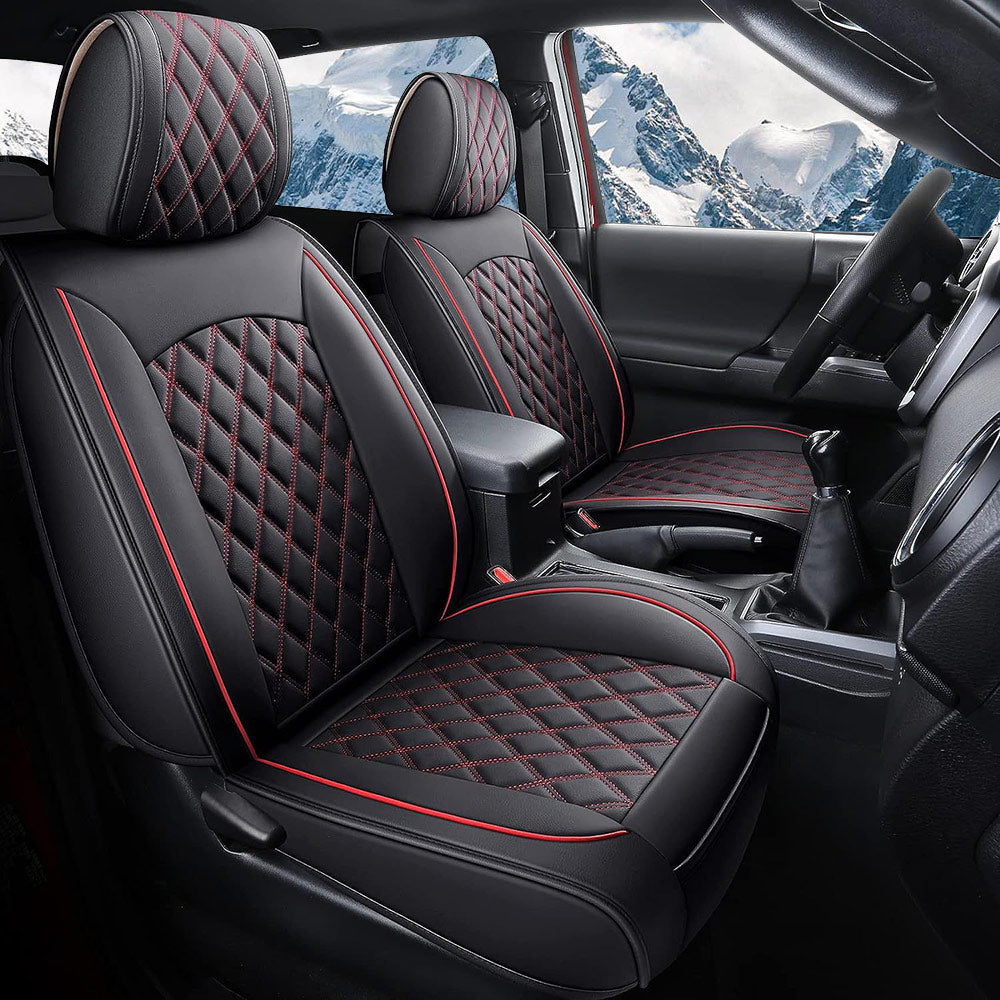 Seat Covers Full Set Durable Waterproof Leather for  Pickup Truck Fit for Toyota Tacoma 2005 to 2023