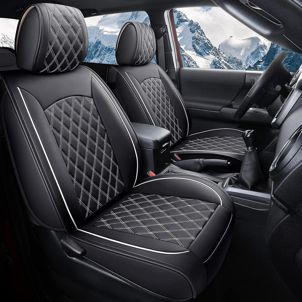 Seat Covers Full Set Durable Waterproof Leather for  Pickup Truck Fit for Toyota Tacoma 2005 to 2023