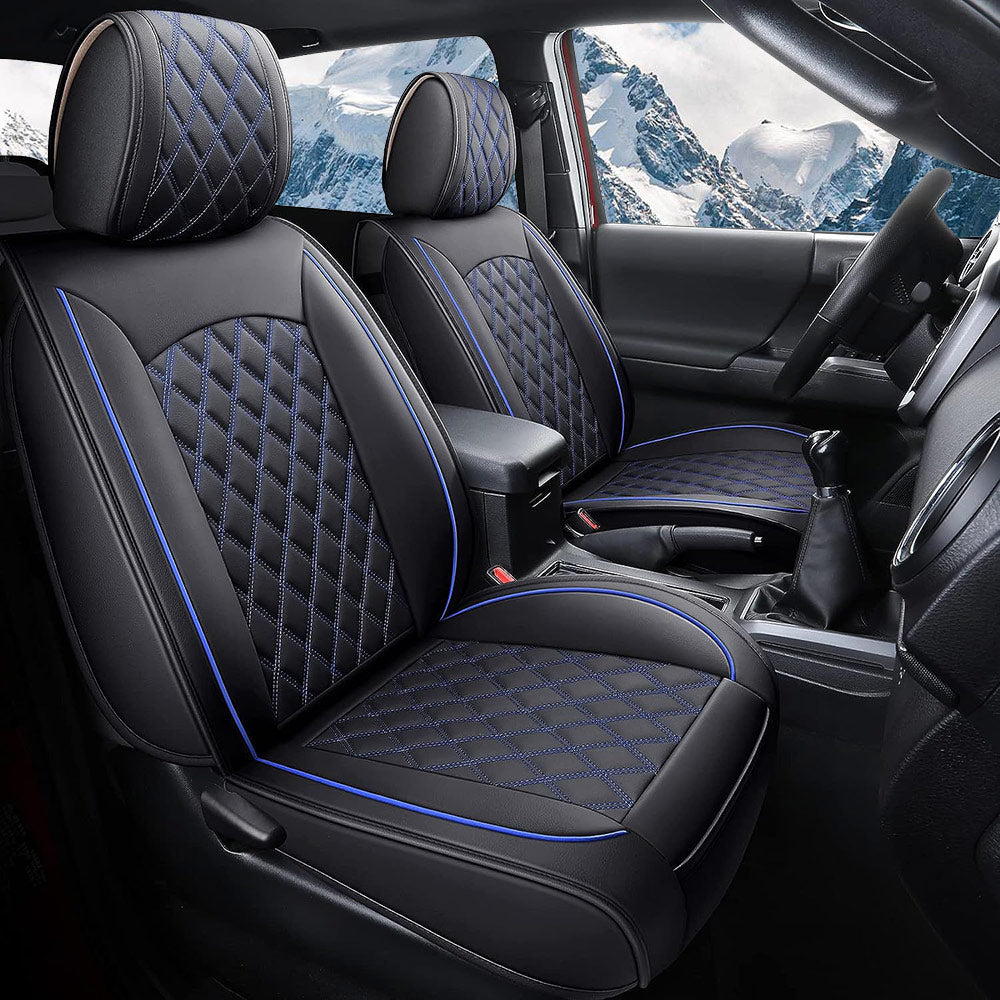 Seat Covers Full Set Durable Waterproof Leather for  Pickup Truck Fit for Toyota Tacoma 2005 to 2023