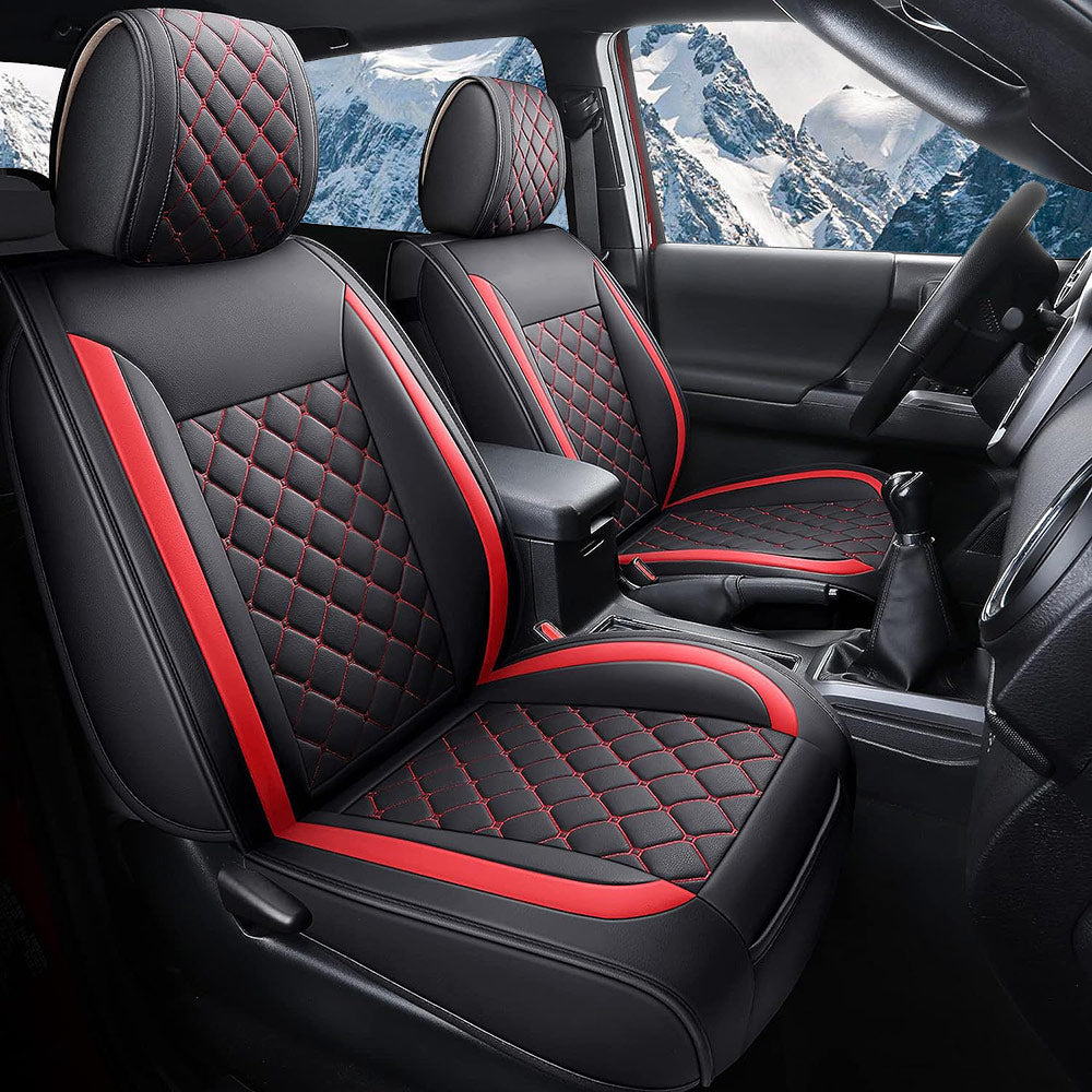 Seat Covers Full Set Durable Waterproof Leather for  Pickup Truck Fit for Toyota Tacoma 2005 to 2023