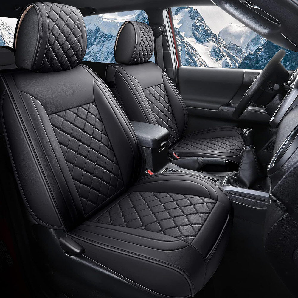 Seat Covers Full Set Durable Waterproof Leather for  Pickup Truck Fit for Toyota Tacoma 2005 to 2023