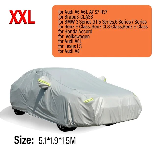 All Seasons Full Car Cover Outdoor Indoor UV Protection Sunscreen Heat Protection Dustproof Scratch-Resistant Sedan Suit