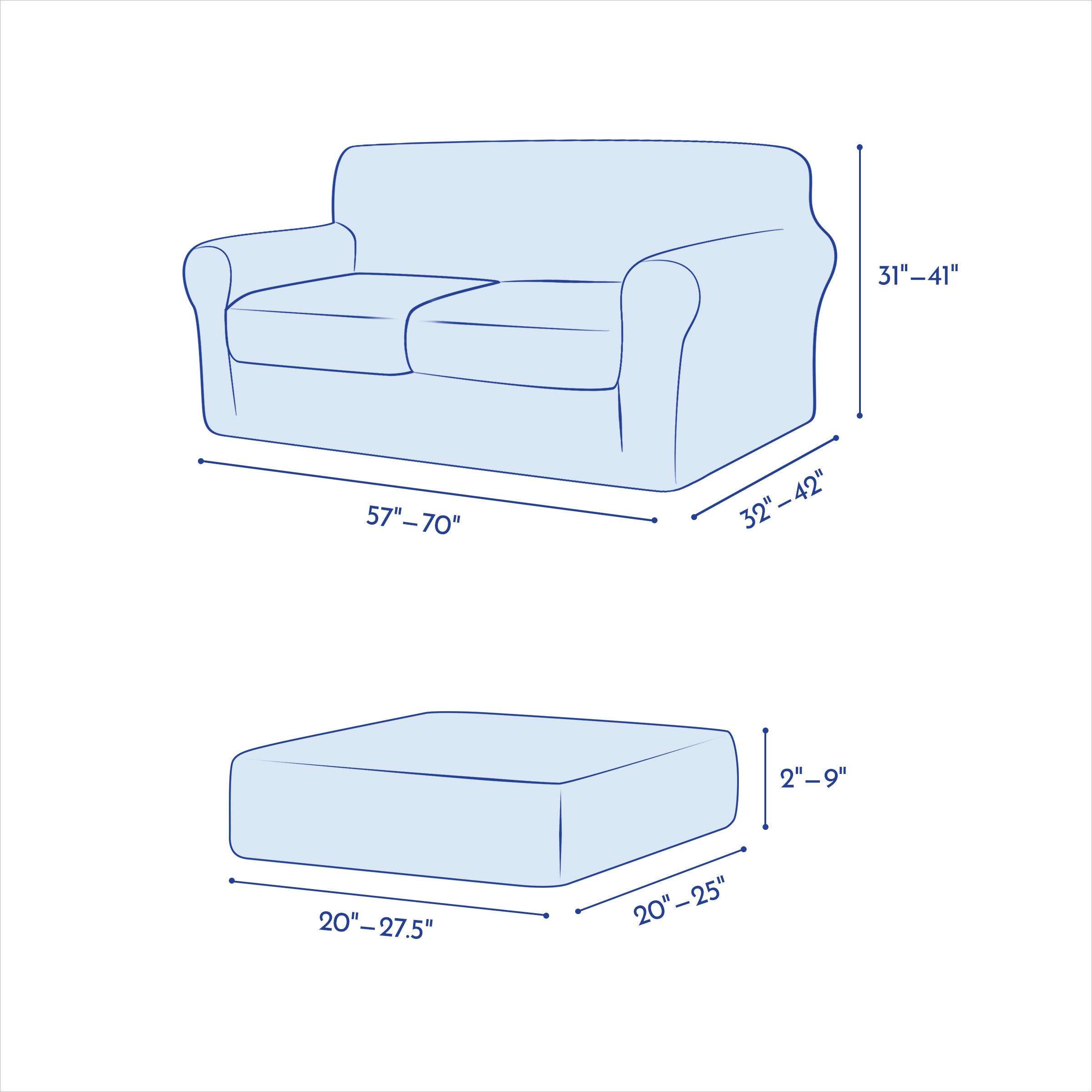 Maurice Retro Knit & Stripes Stretch Sofa Cover