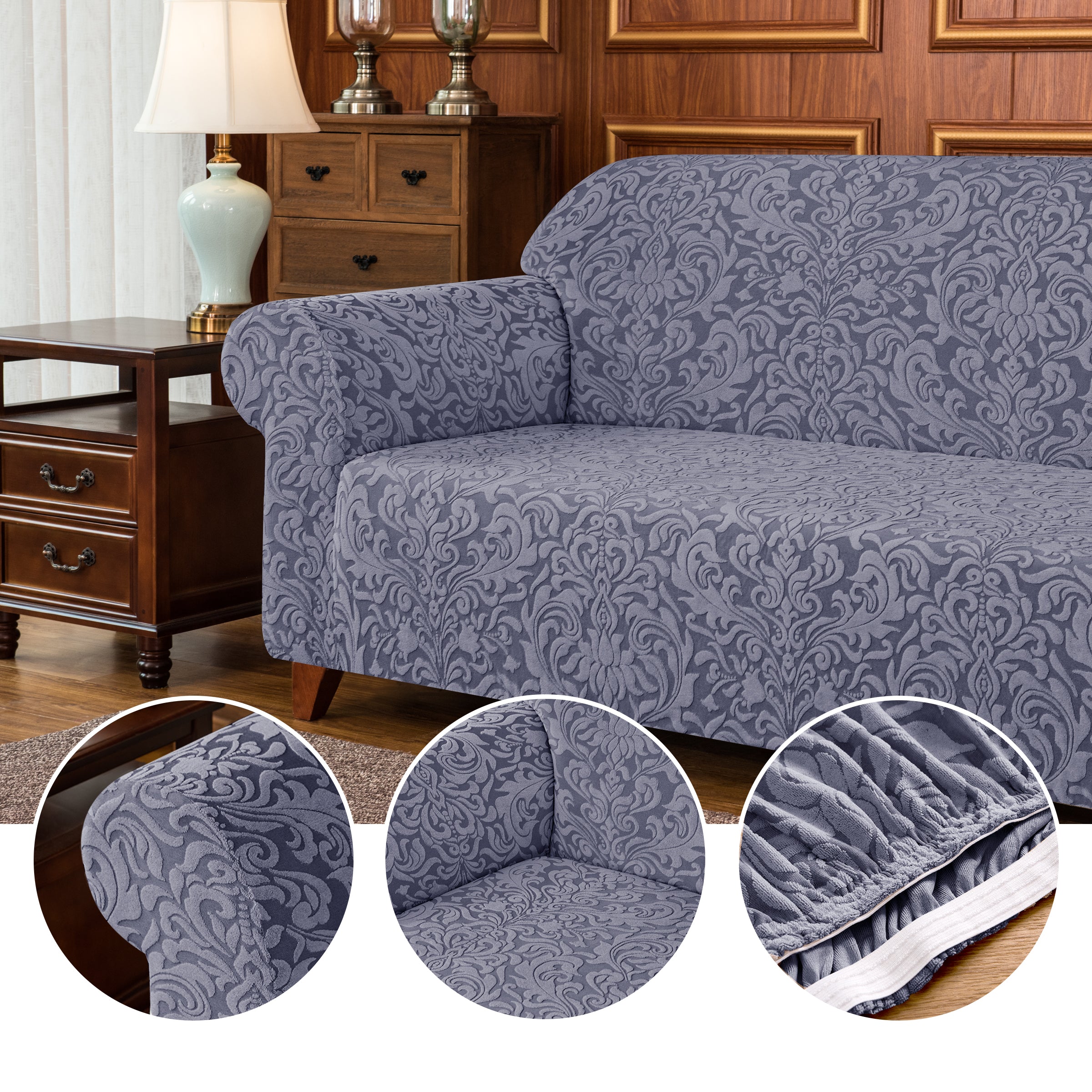 Cilla Jacquard Stretch Sofa Slipcover