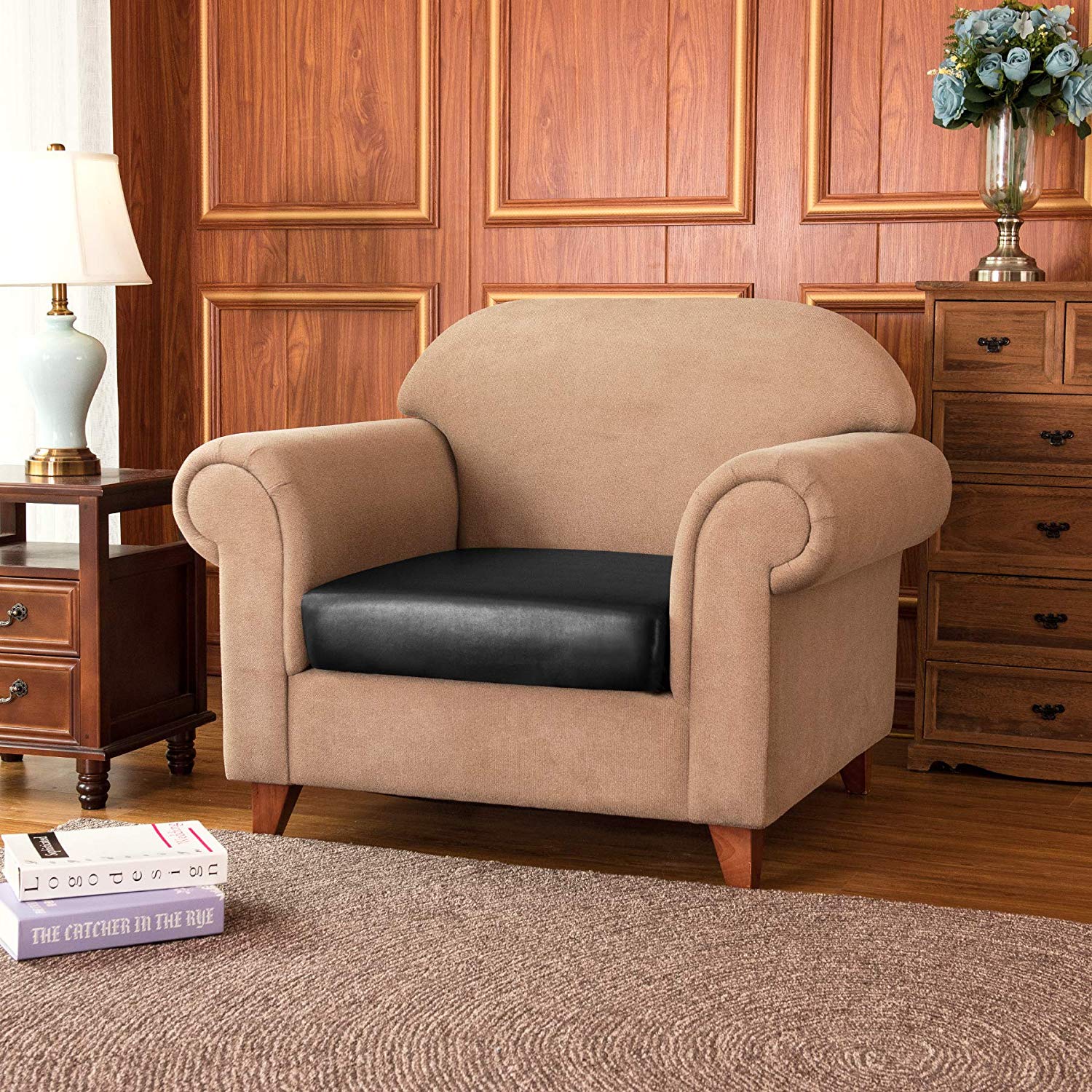 Thibault PU Leather Stretch Sofa Cushion Cover