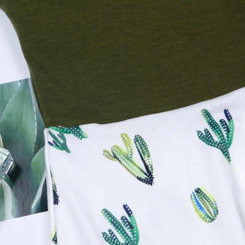 Mommy and Me Chic V-neck Cactus Charm Matching Dress (2550658138196)